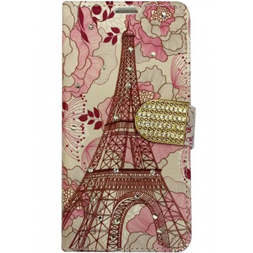 iPhone 12Mini (5.4) Premio Wallet Diamond Eiffel Tower